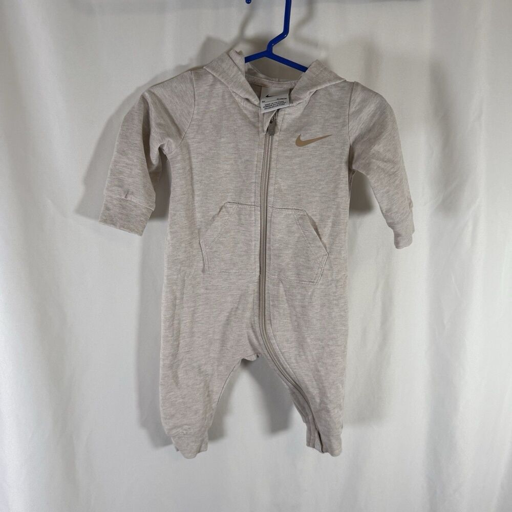 Nike Hooded One Piece Bodysuit Unisex Baby 6 Months Long Sleeve Zip Up